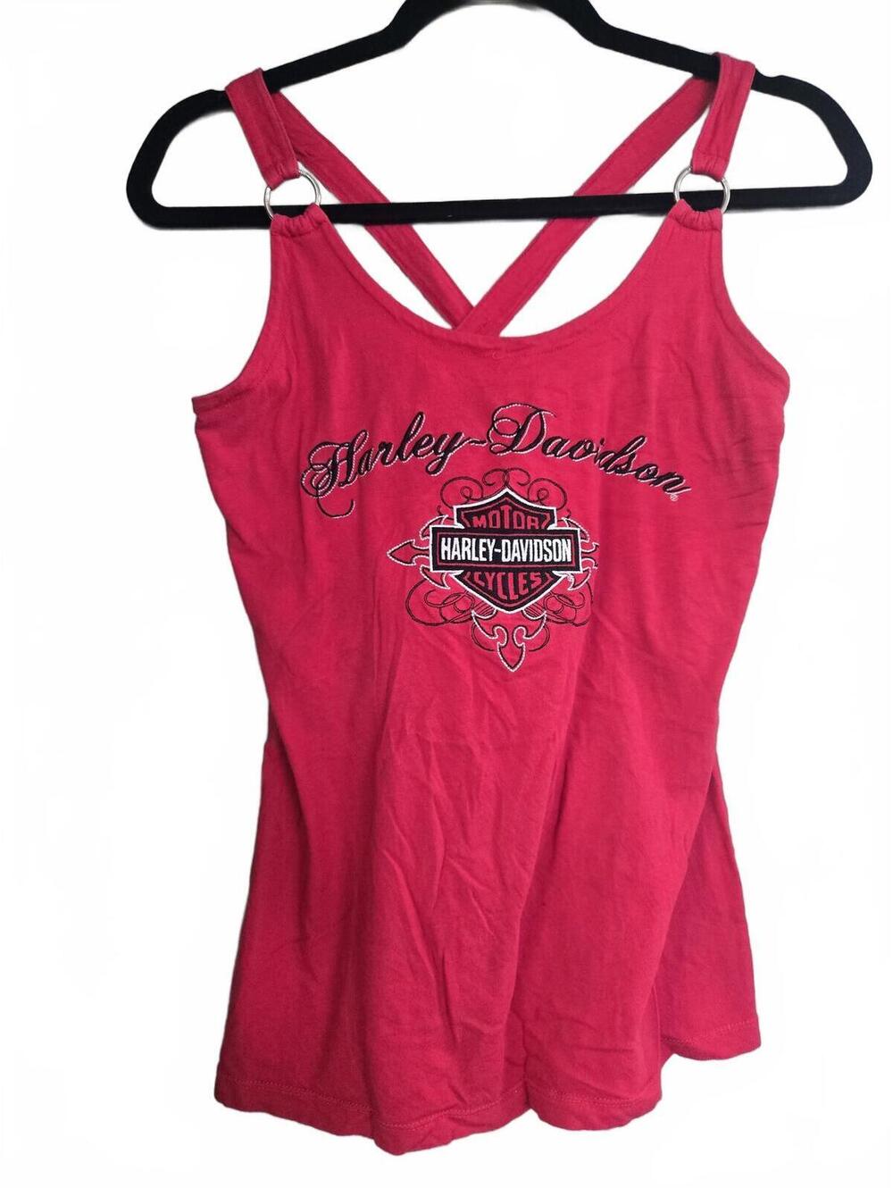 Harley-Davidson Women's Red Tank Top with Crisscross Straps